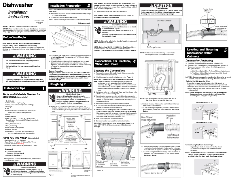Page n°1 - Guide d'installation Electrolux EIDW5905JW