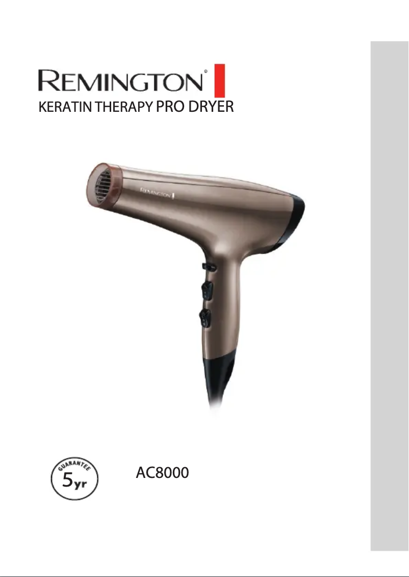 Page n°1 - Manuel utilisateur Remington AC8000 Keratin Therapy Pro