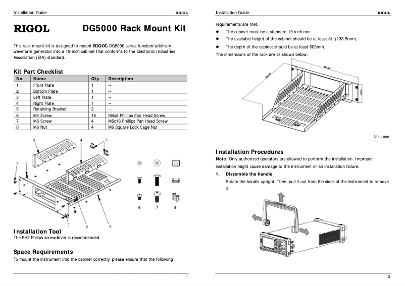 Page n°1 - Manuel utilisateur Rigol DG5102