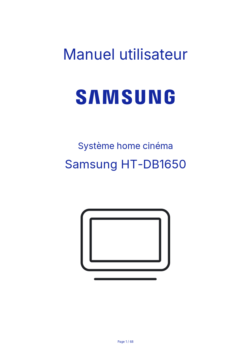 Page n°1 - Manuel utilisateur Samsung HT-DB1650