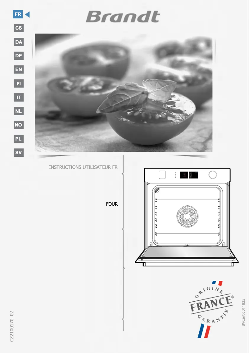 Page n°1 - Manuel utilisateur Brandt BOR7586BB