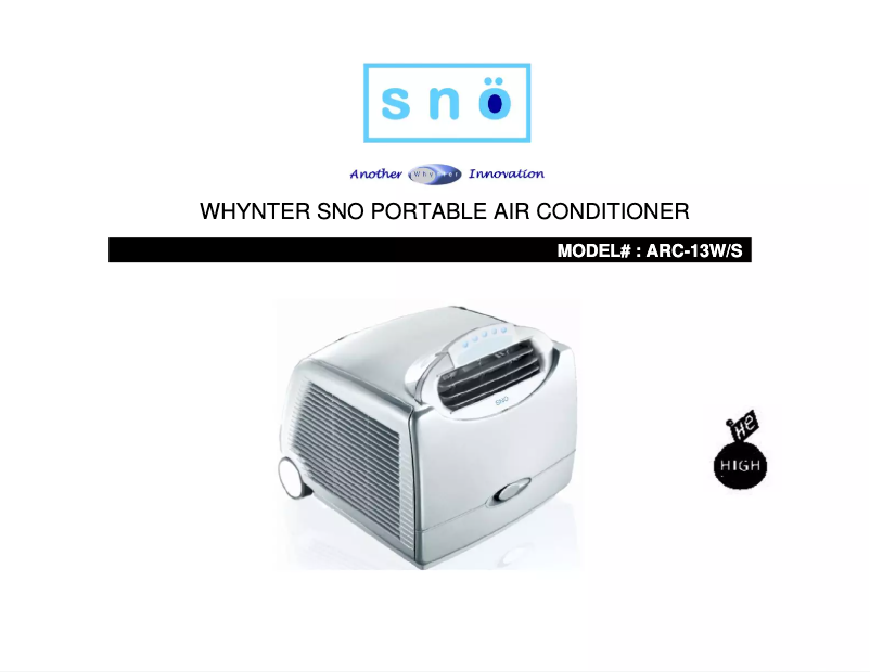 Page 1 de la notice Manuel utilisateur Snö ARC-13S