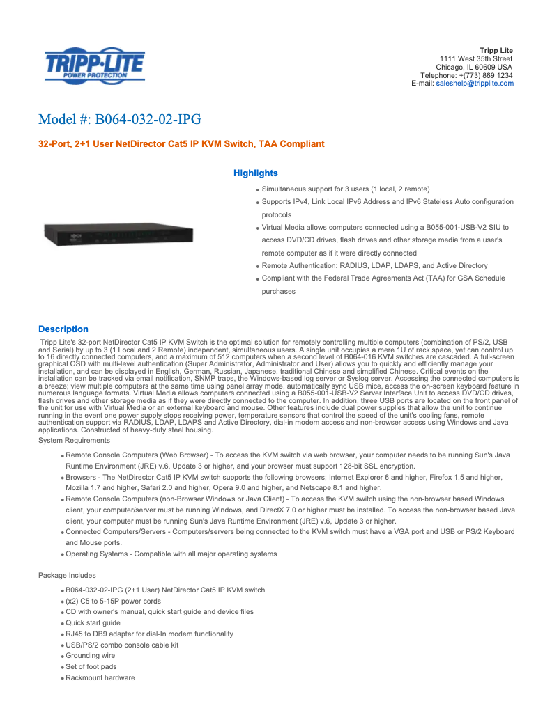 Image de la première page du manuel de l'appareil B064-032-02-IPG