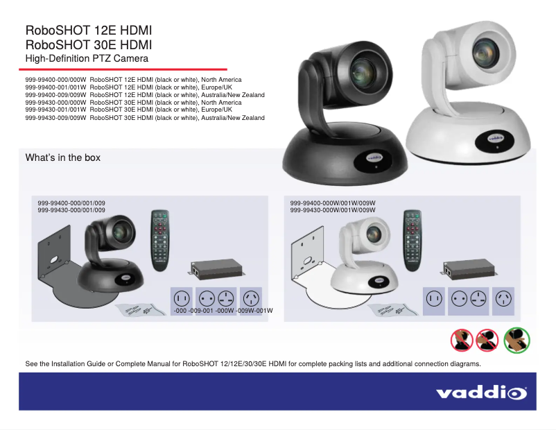 Image de la première page du manuel de l'appareil RoboSHOT 30E HDMI