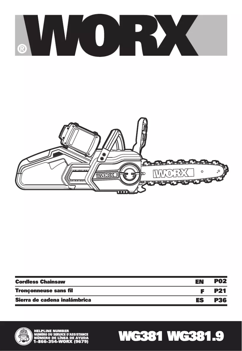 Page n°1 - Manuel utilisateur Worx WG381