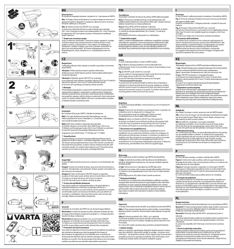 Page 1 de la notice Manuel utilisateur Varta 18803