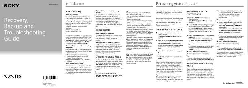 Página 1 del manual Manual de usuario Sony Vaio Tab 11 SVT11225CDB