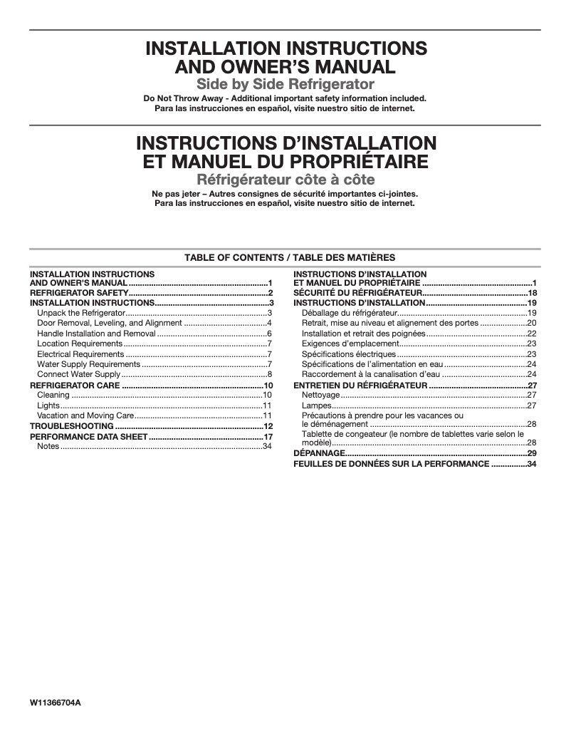 Página 1 del manual Manual de usuario Whirlpool WRS325SDHB