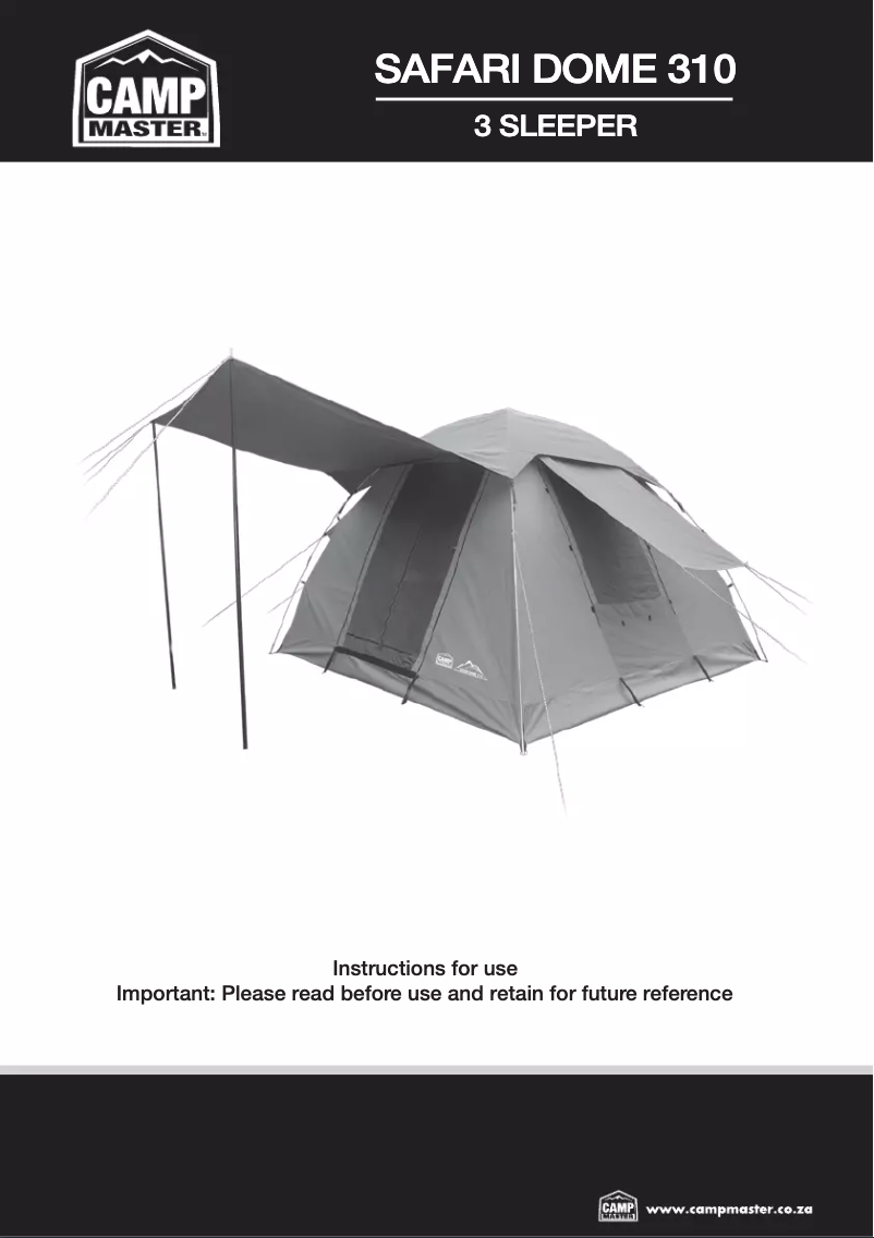 Page 1 de la notice Manuel utilisateur Camp Master Safari Dome 310