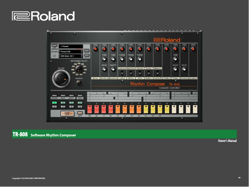 Page 1 de la notice Manuel utilisateur Roland TR-808