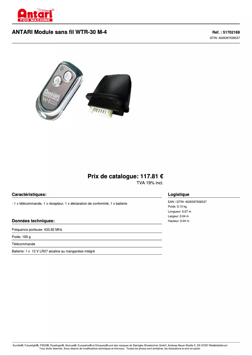 Image de la première page du manuel de l'appareil WTR-30