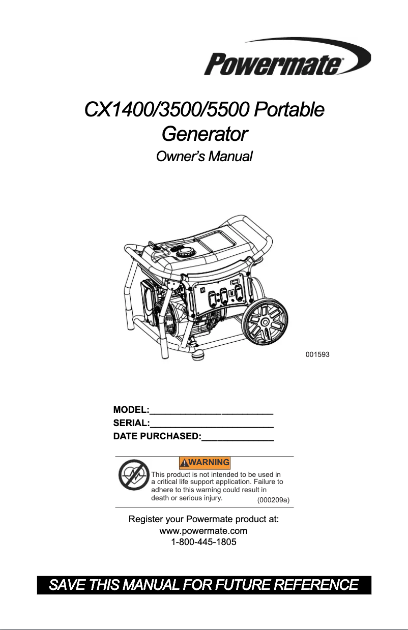 Página 1 del manual Manual de usuario Powermate CX3500