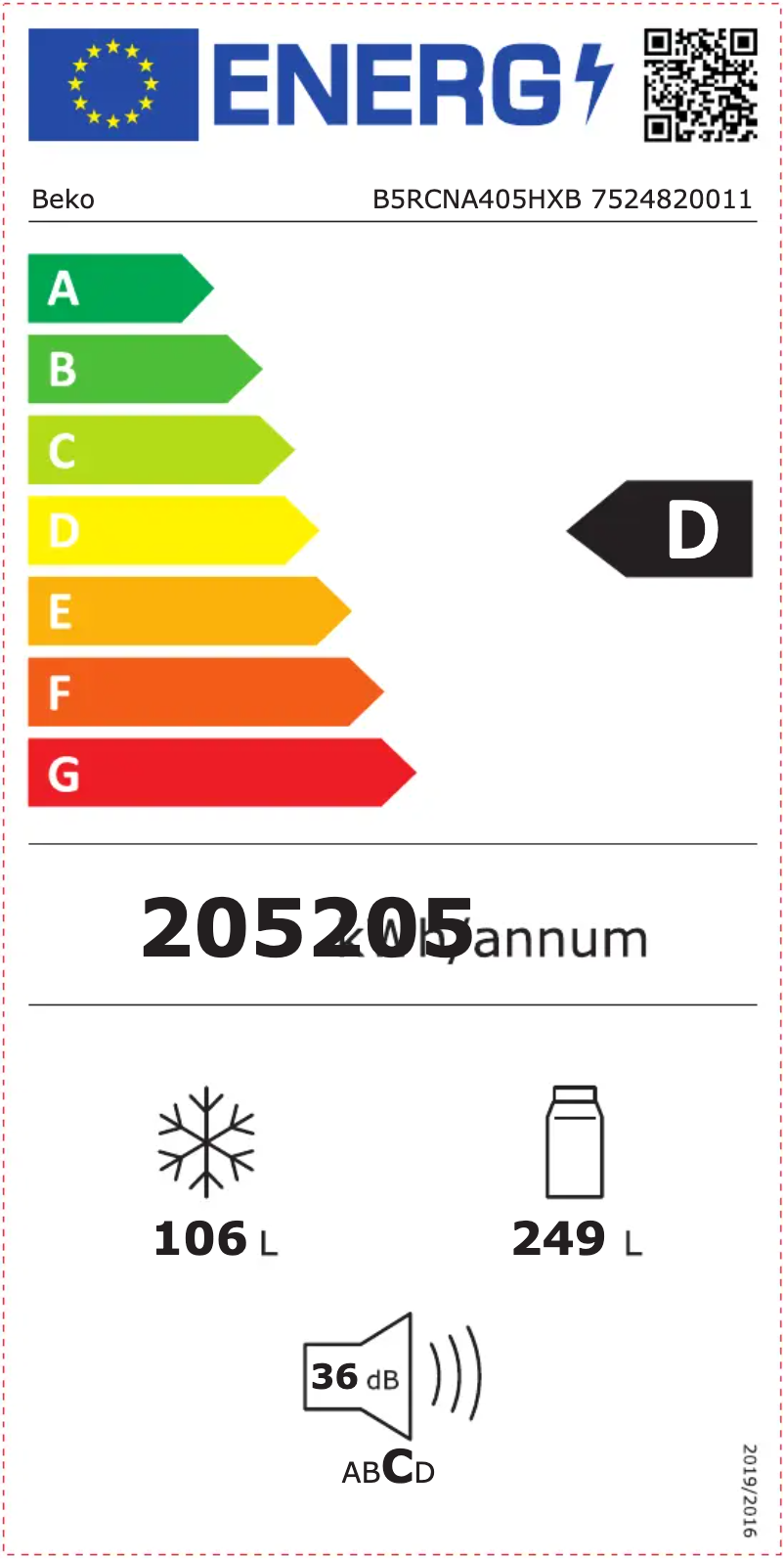 Page 1 de la notice Manuel utilisateur Beko B5RCNA405HXB