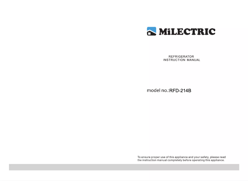 Page 1 de la notice Manuel utilisateur Milectric RFD-214B