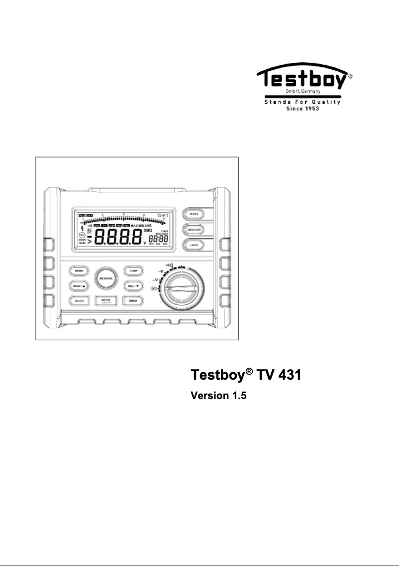 Page n°1 - Manuel utilisateur Testboy TV 431