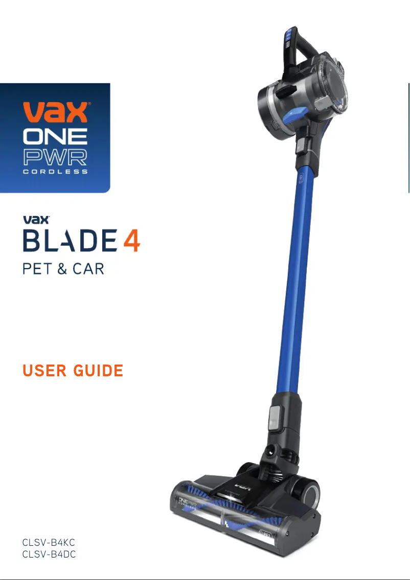 Page 1 de la notice Manuel utilisateur Vax ONEPWR Blade 4 Pet CLSV-B4KPRB
