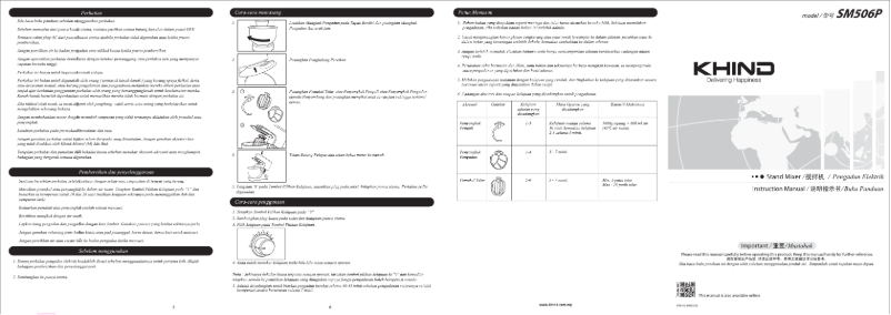 Page 1 de la notice Manuel utilisateur Khind SM506P