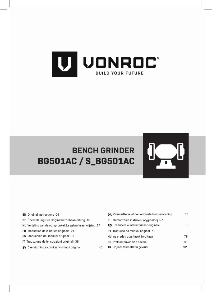 Page n°1 - Manuel utilisateur Vonroc AG505AC