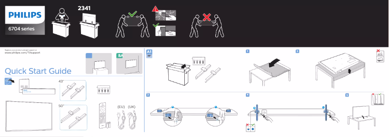 Page 1 de la notice Guide de démarrage rapide Philips 50PUS6704