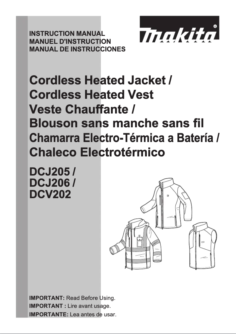 Page n°1 - Manuel utilisateur Makita DCJ205