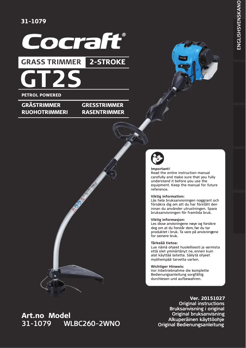 Page n°1 - Manuel utilisateur Cocraft GT2S