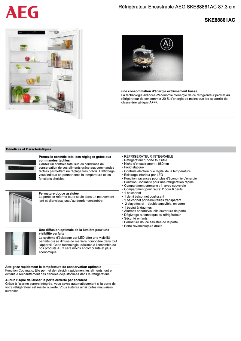 Page n°1 - Fiche technique AEG SKE88861AC