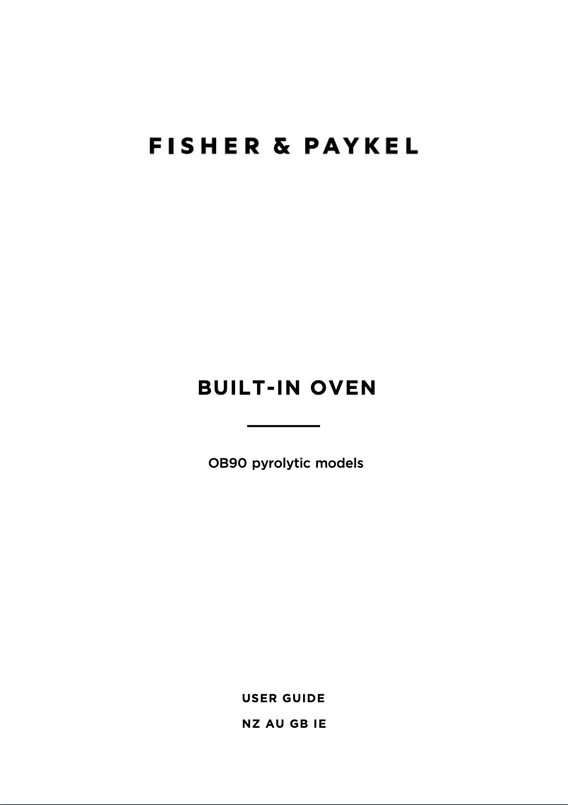 Page 1 de la notice Manuel utilisateur Fisher & Paykel OB90S9MEX3