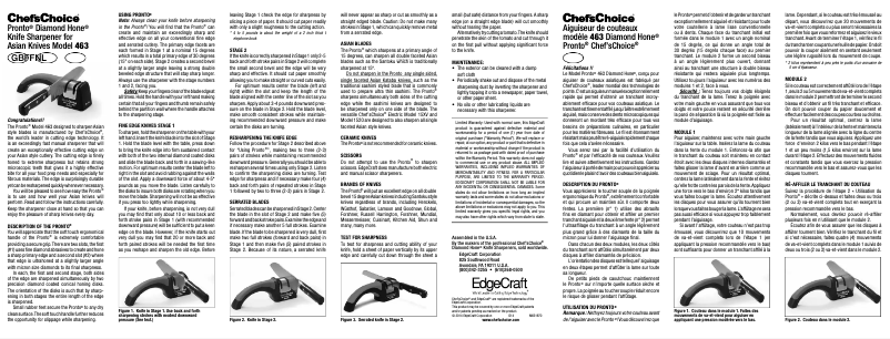 Page 1 de la notice Manuel utilisateur Chef's Choice Pronto Diamond Hone CC463