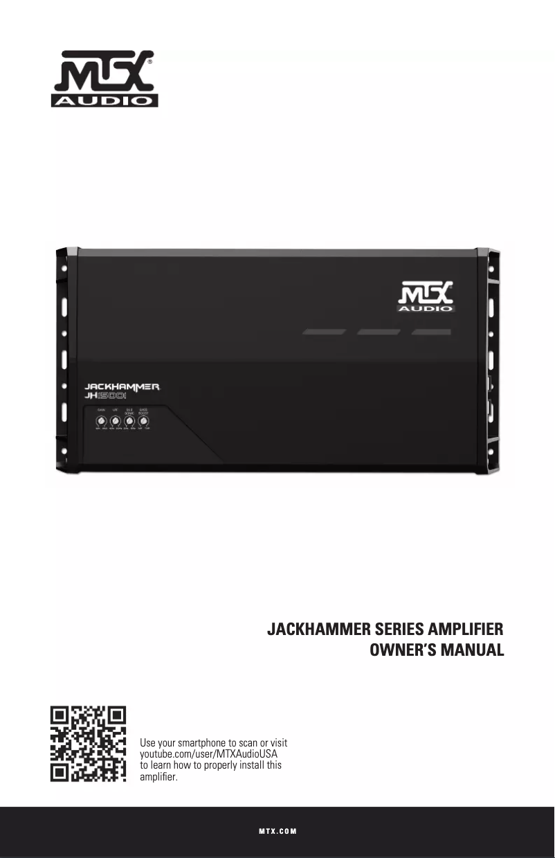 Page 1 de la notice Manuel utilisateur MTX Audio JackHammer JH10001