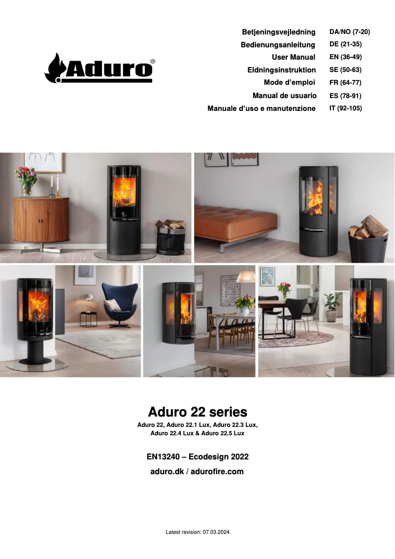 Página 1 del manual Manual de usuario Aduro 22