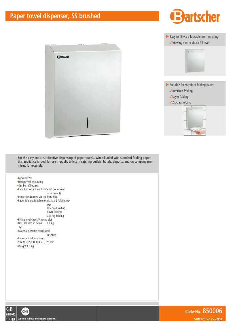 Image de la première page du manuel de l'appareil 850006
