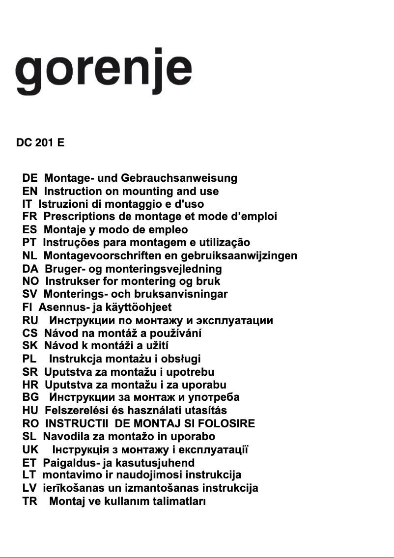 Imagen de la primera página del manual del dispositivo DC201E