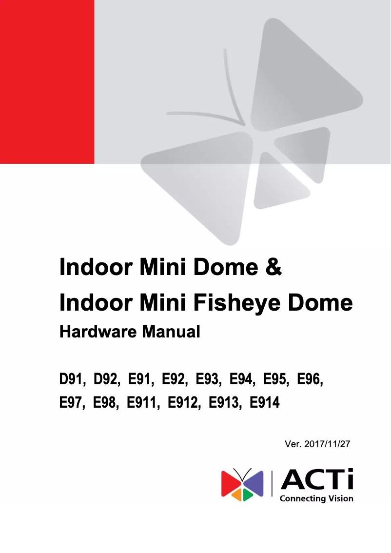 Page n°1 - Manuel utilisateur ACTi E914