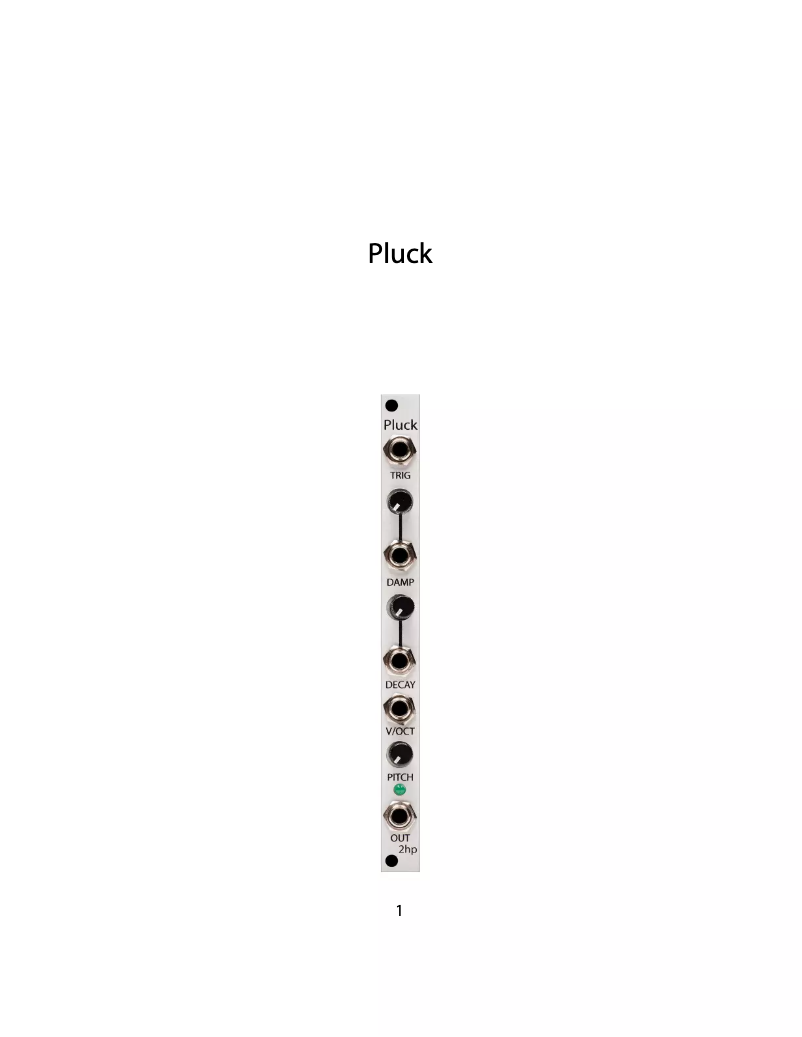 Page n°1 - Manuel utilisateur 2hp Pluck