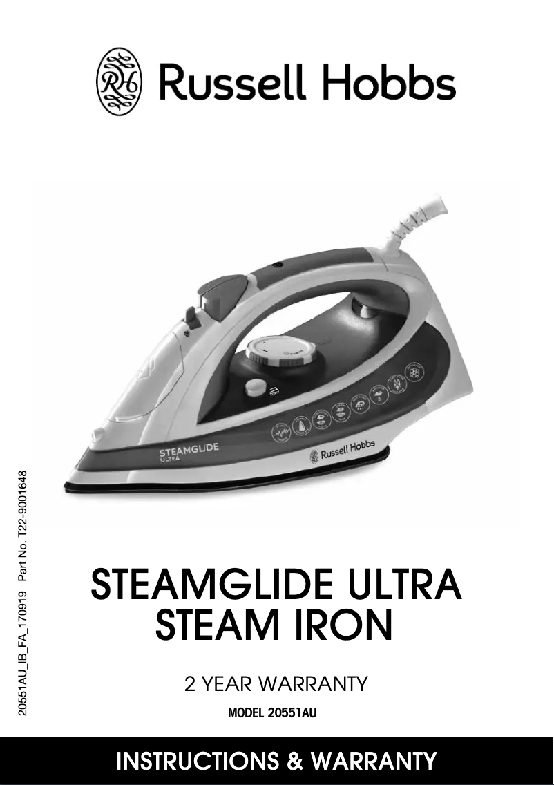 Page n°1 - Manuel utilisateur Russell Hobbs Steamglide Ultra 20551AU