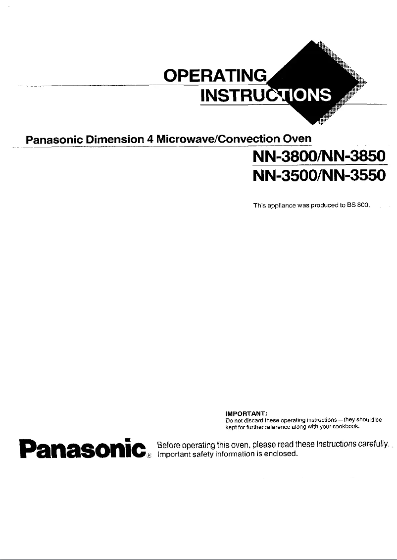 Image de la première page du manuel de l'appareil NN-3800