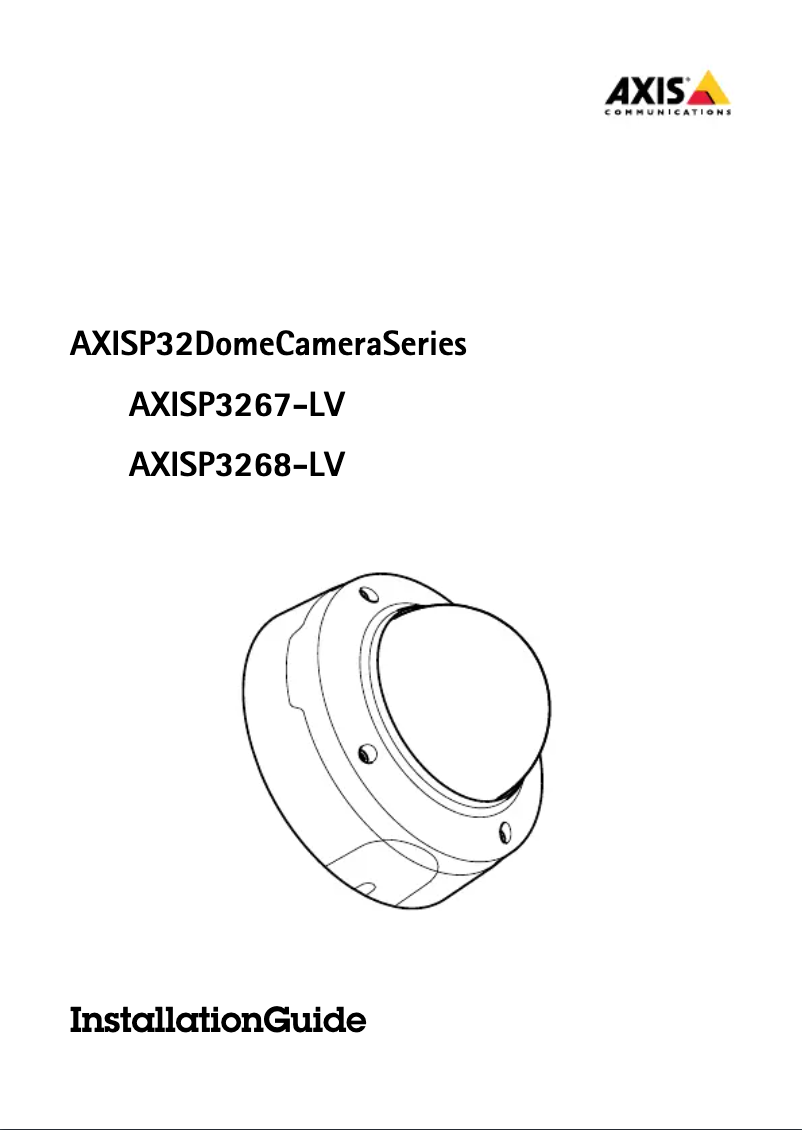 Page 1 de la notice Manuel utilisateur Axis P3267-LV