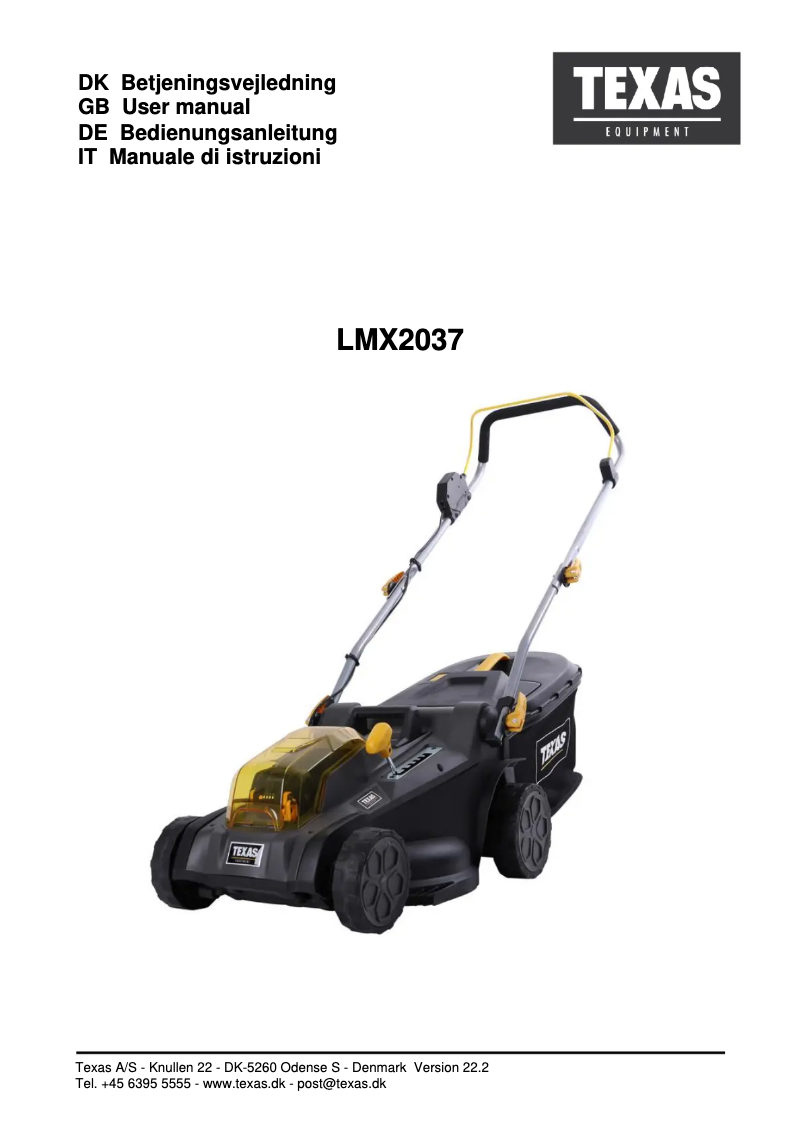 Page n°1 - Manuel utilisateur Texas LMX2037