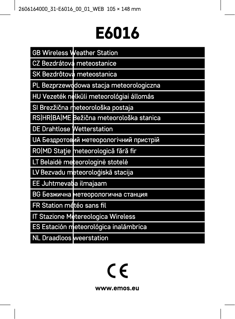 Page n°1 - Manuel utilisateur Emos E6016