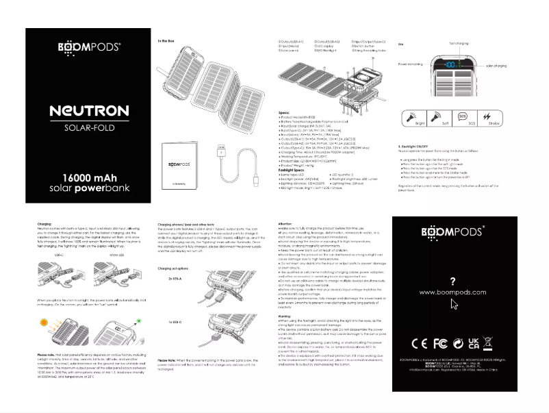Page 1 de la notice Manuel utilisateur Boompods Neutron