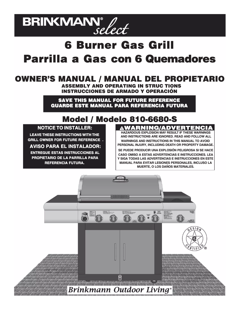 Page n°1 - Manuel utilisateur Brinkmann 810-6681-SB