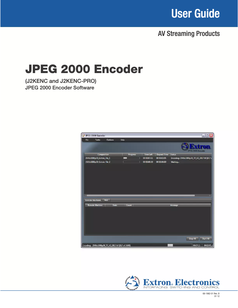 Page n°1 - Manuel utilisateur Extron J2KENC-PRO