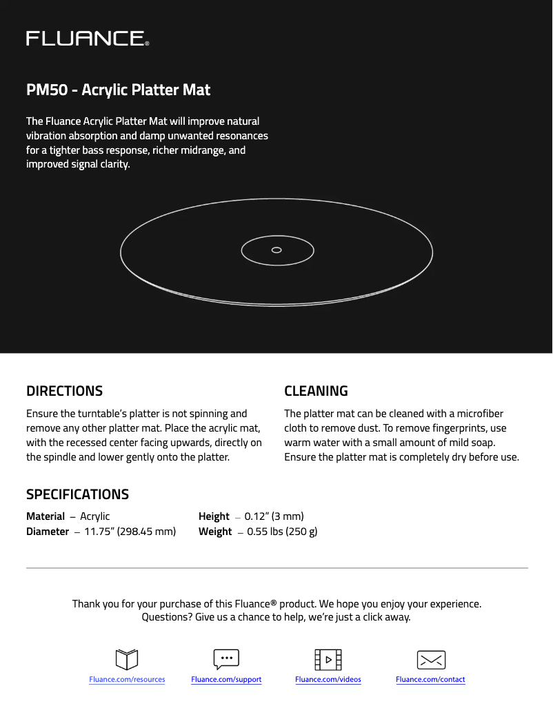 Page n°1 - Manuel utilisateur Fluance PM50