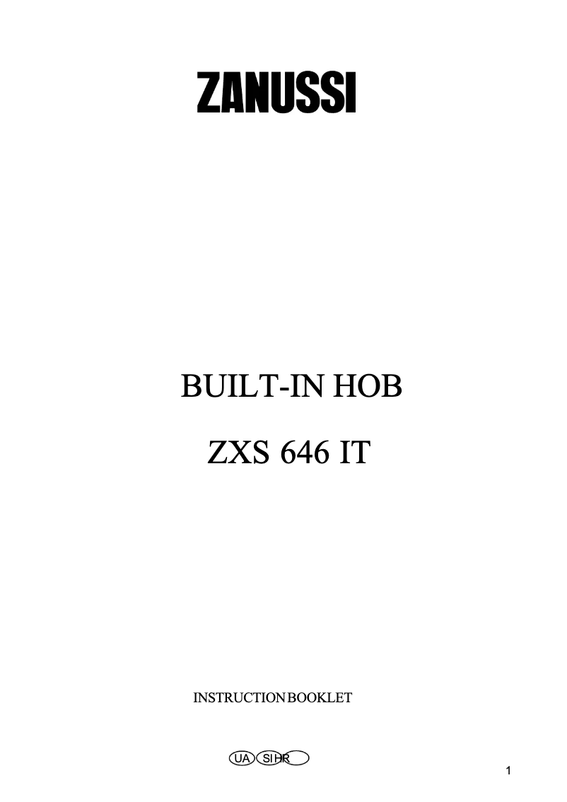 Image de la première page du manuel de l'appareil ZXS646ITX