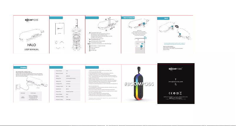 Page n°1 - Manuel utilisateur Boompods Halo