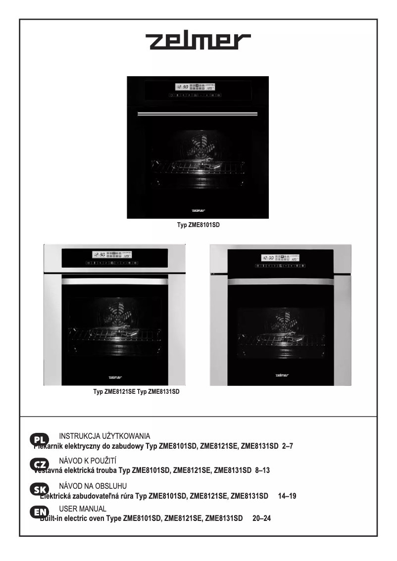Page 1 de la notice Manuel utilisateur Zelmer ZME8101SD
