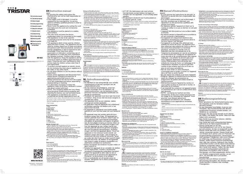 Page n°1 - Manuel utilisateur TriStar MX-4823