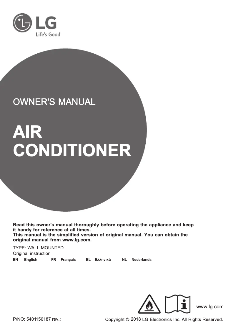 Page 1 de la notice Manuel utilisateur LG DC24RQ