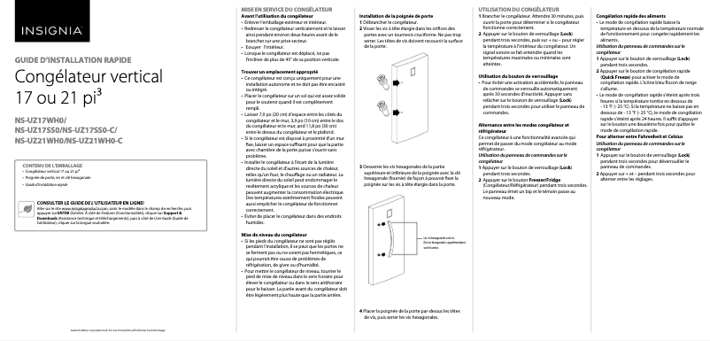 Page n°1 - Guide de démarrage rapide Insignia NS-UZ17WH0