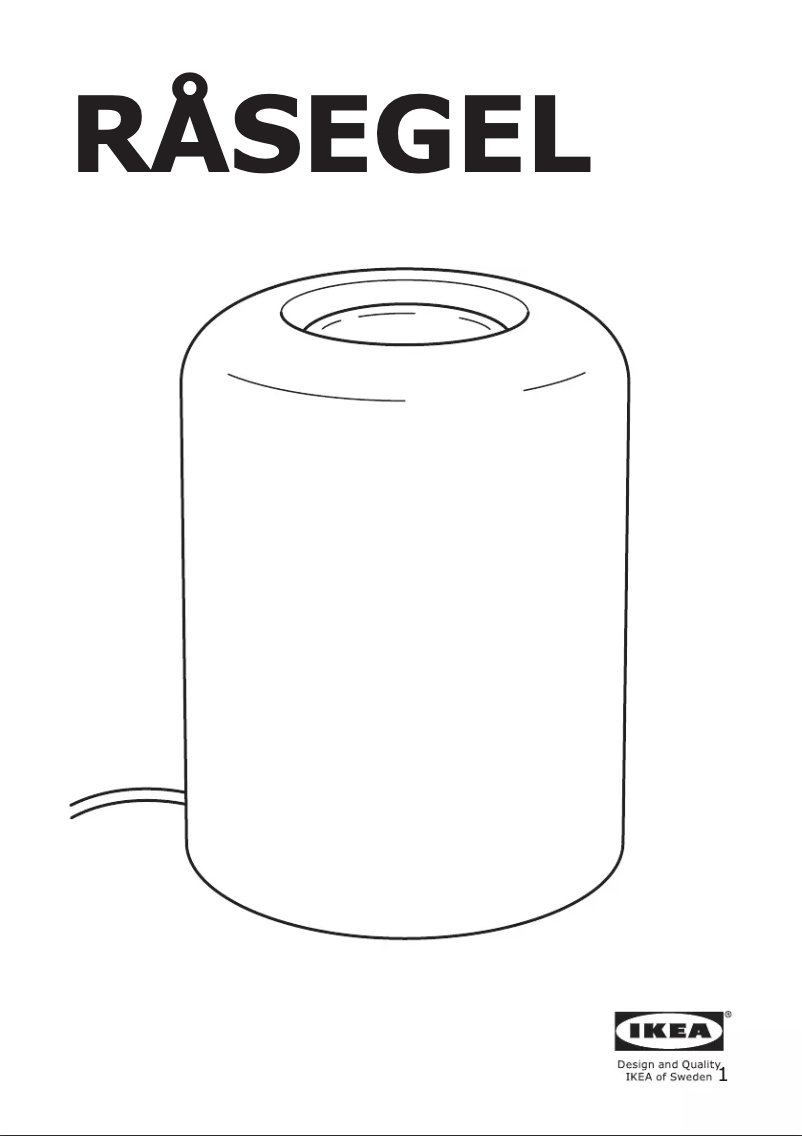 Imagen de la primera página del manual del dispositivo RÅSEGEL